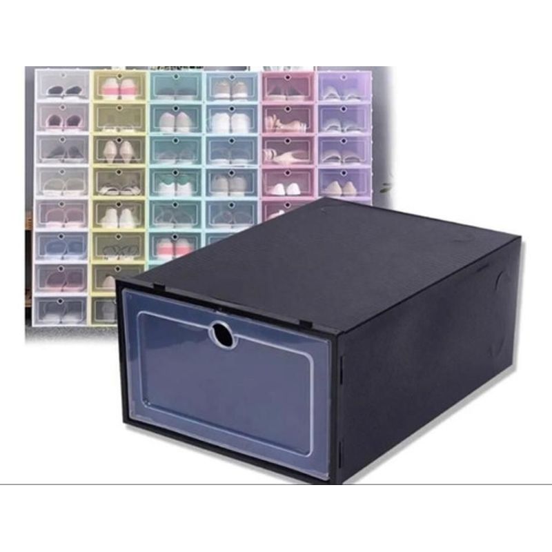 GENERICO - Zapatero Genérico Caja Organizadora Melamina Negro 6pz