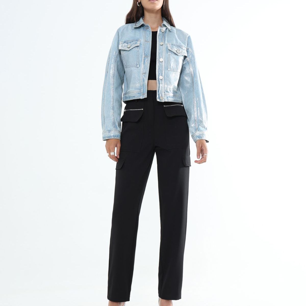 SEVEN SEVEN - Chaqueta Para Mujer Trucker Color Azul Claro Marca Seven Seven #28080959