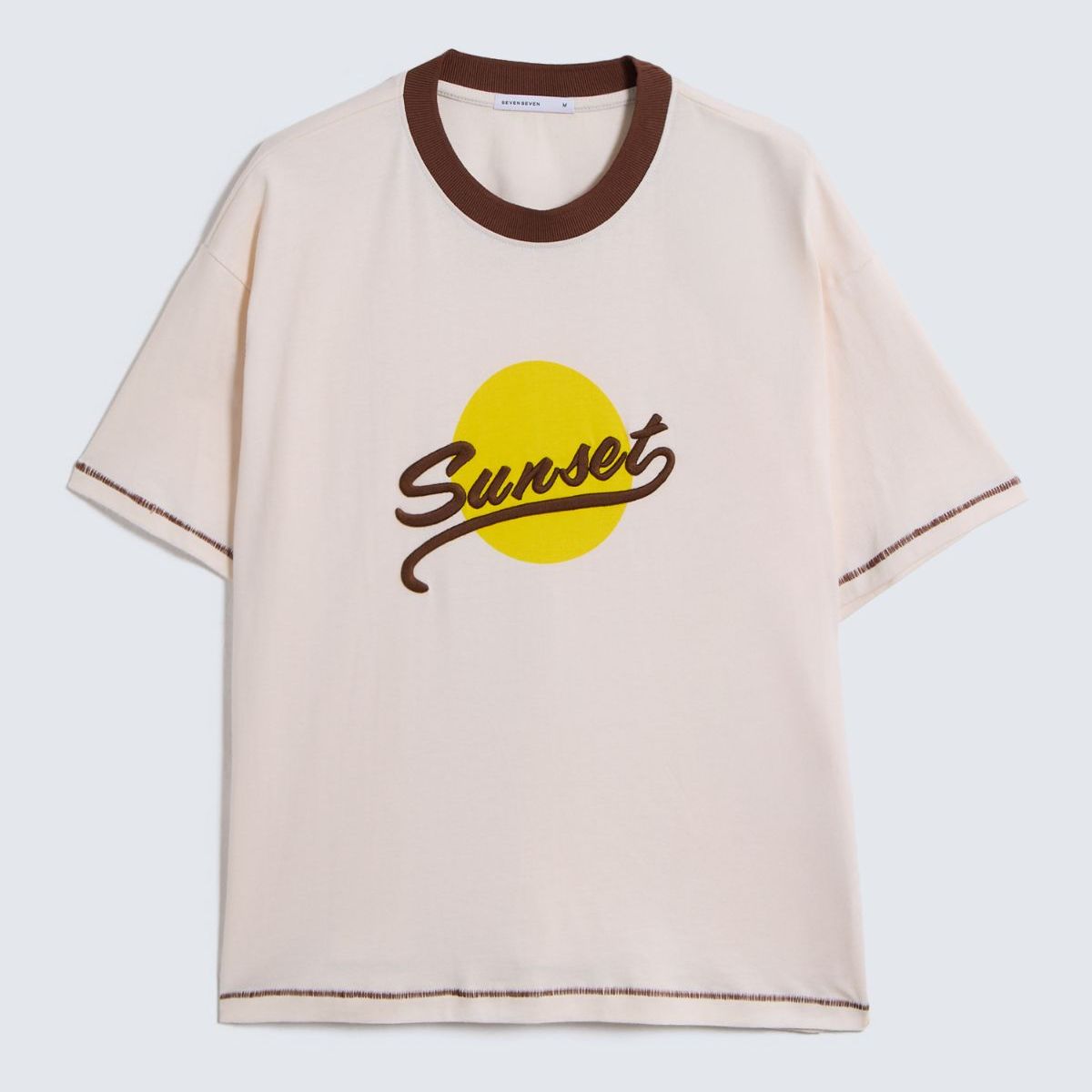 SEVEN SEVEN - Camiseta Oversize Estampada  Para Mujer Arena Seven Seven