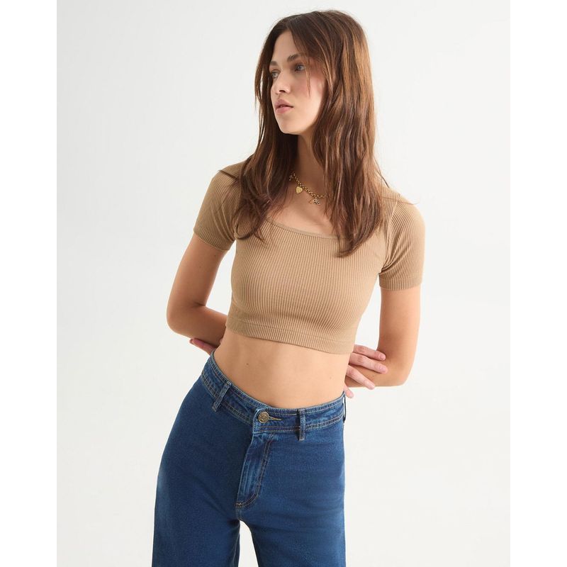 SEVEN SEVEN - Camiseta Para Mujer Manga Corta Color Taupe Marca Seven Seven #28095998