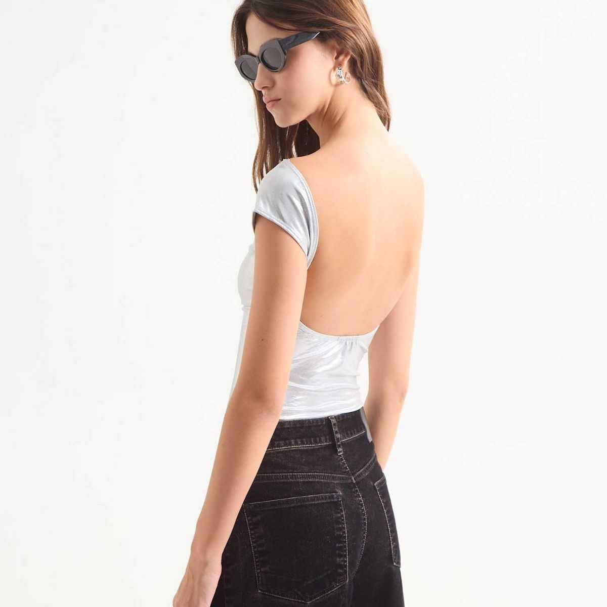 SEVEN SEVEN - Camiseta Para Mujer Manga Corta Color Plata Marca Seven Seven #28096111