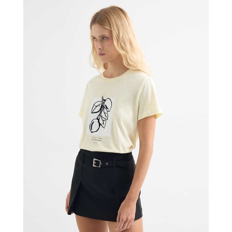 SEVEN SEVEN - Camiseta Para Mujer Manga Corta Cuello Redondo Color Amarillo  Marca Seven Seven #28096208