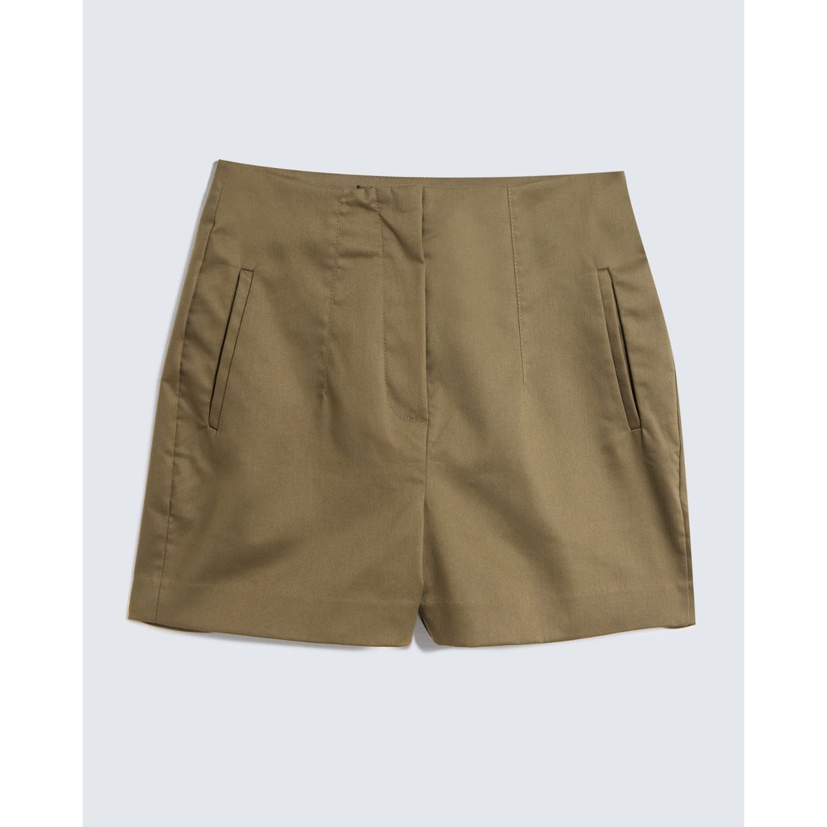 SEVEN SEVEN - Short Tejido Plano Con Pinzas  Para Mujer Verde Seven Seven