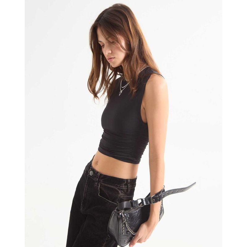 SEVEN SEVEN - Camiseta Para Mujer Manga Sisa Cuello Redondo Color Negro Marca Seven Seven #28096183