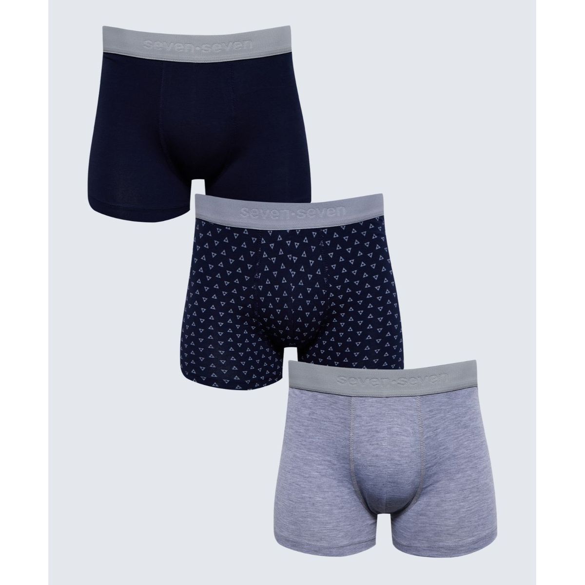 SEVEN SEVEN - Pack X 3 Bóxer Corto X3 Para Hombre Gris Seven Seven
