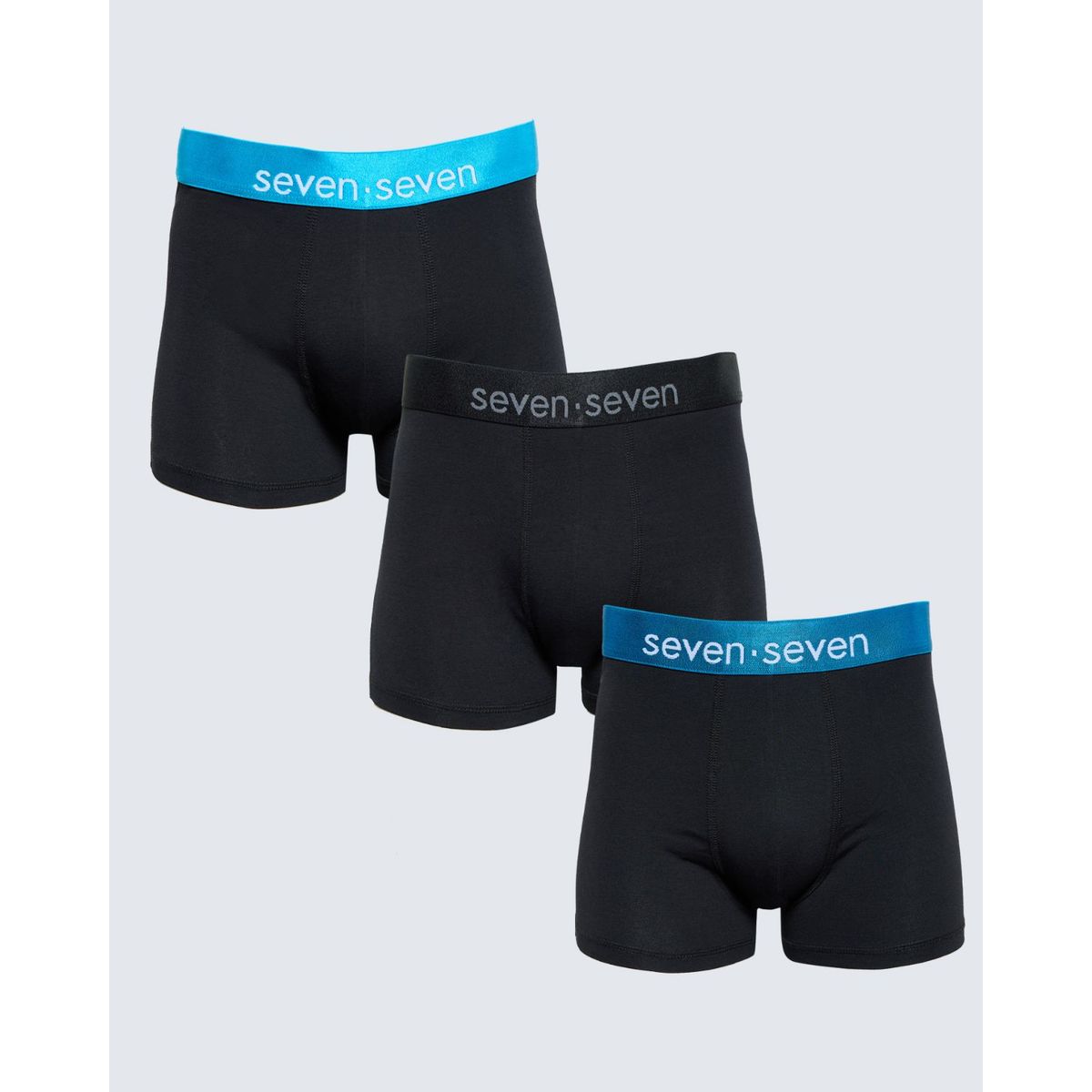 SEVEN SEVEN - Pack X 3 Bóxer Corto X3 Para Hombre Negro Seven Seven