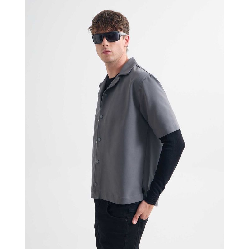 SEVEN SEVEN - Camisa Para Hombre Manga Corta Cuello Resort Color Gris  Marca Seven Seven #45012078