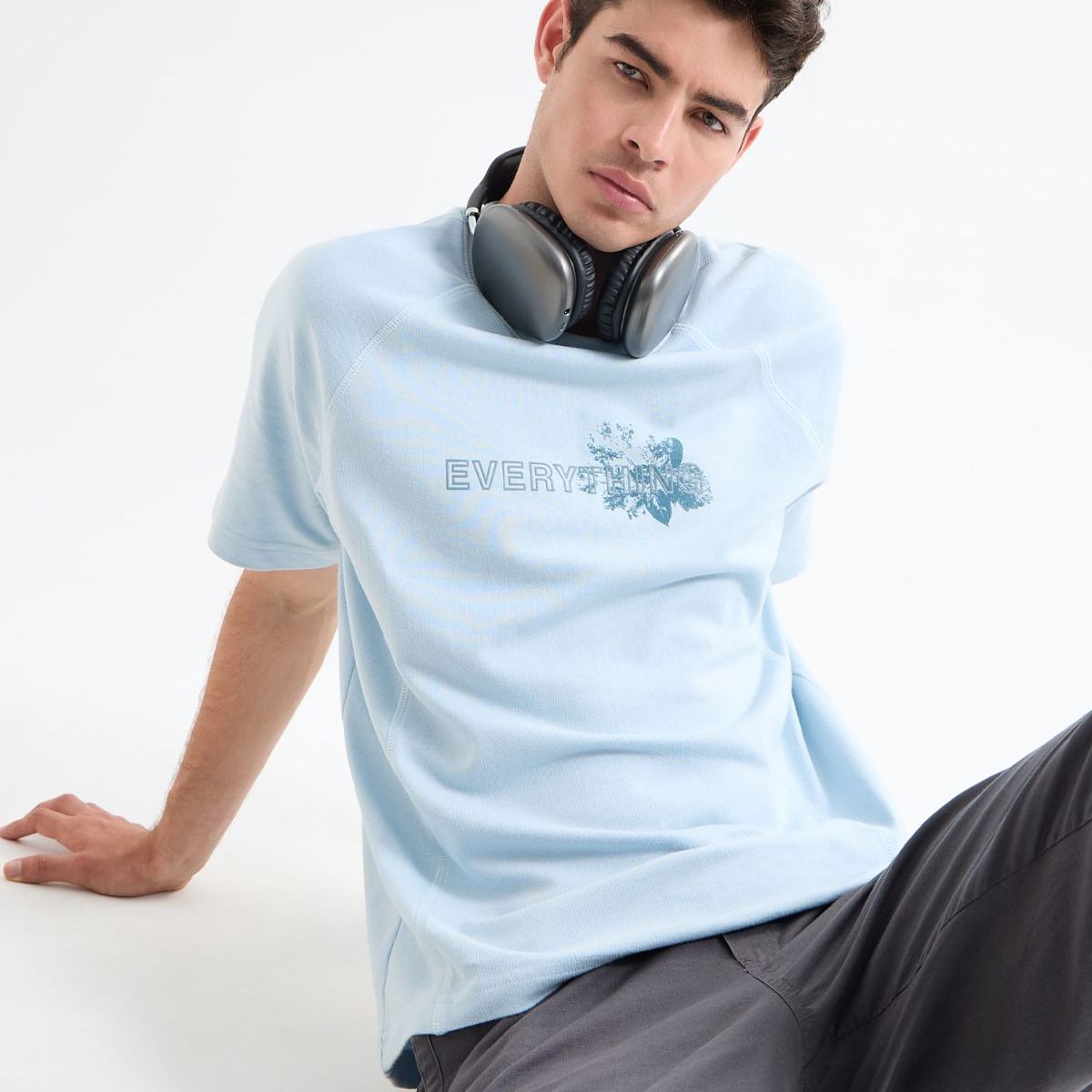 SEVEN SEVEN - Camiseta Estampado En Relieve  Para Hombre Azul Seven Seven
