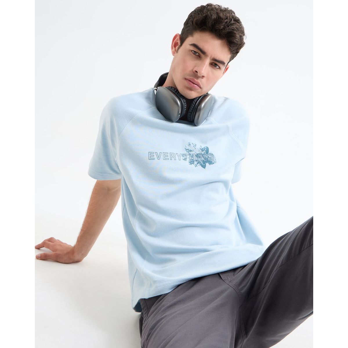 SEVEN SEVEN - Camiseta Estampado En Relieve  Para Hombre Azul Seven Seven