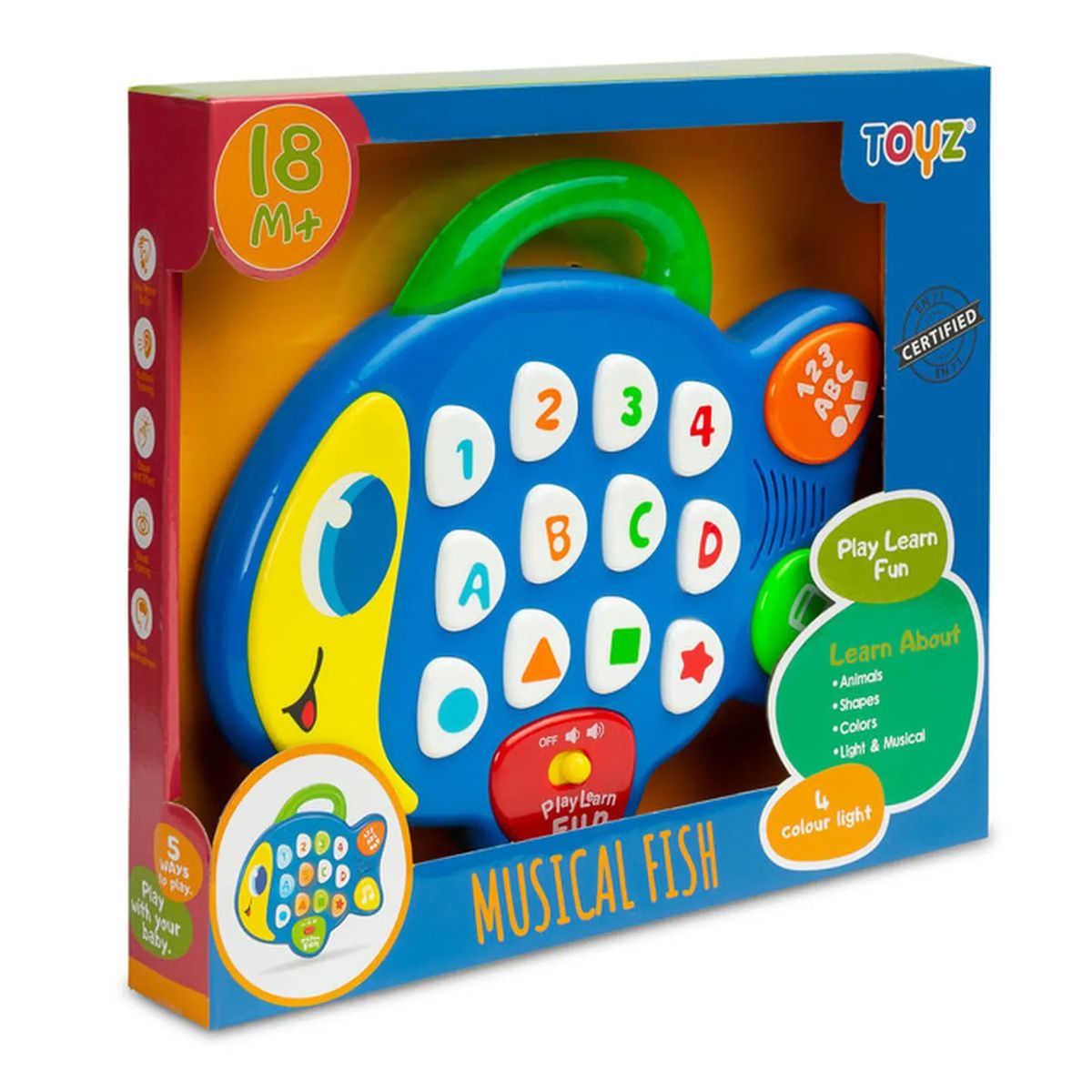 JUGANDO Y EDUCANDO - Juego Didáctico Pez Interactivo Con Luces Para Niños