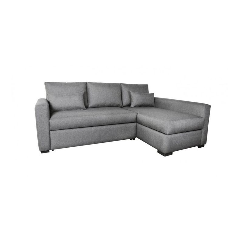 GENERICO - Sofá en L Derecho Khaled Tela Antifluidos 220x75x80 Gris 3 Puestos