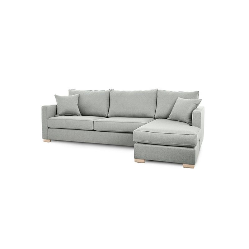 GENERICO - Sofá en L Derecho Life Tela Antifluidos 220x100x75 Gris 3 Puestos