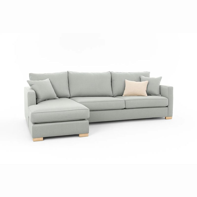 GENERICO - Sofá en L Izquierdo Life Tela Antifluidos 220x100x75 Gris 3 Puestos