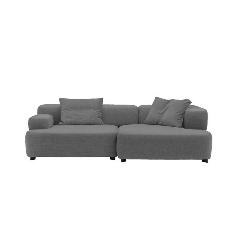 GENERICO - Sofá en L Derecho Noemi Microfibra 240x105x70 Gris 4 Puestos