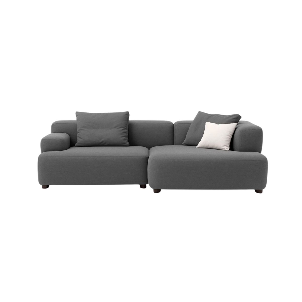 GENERICO - Sofá en L Derecho Noemi Microfibra 240x105x70 Gris 4 Puestos