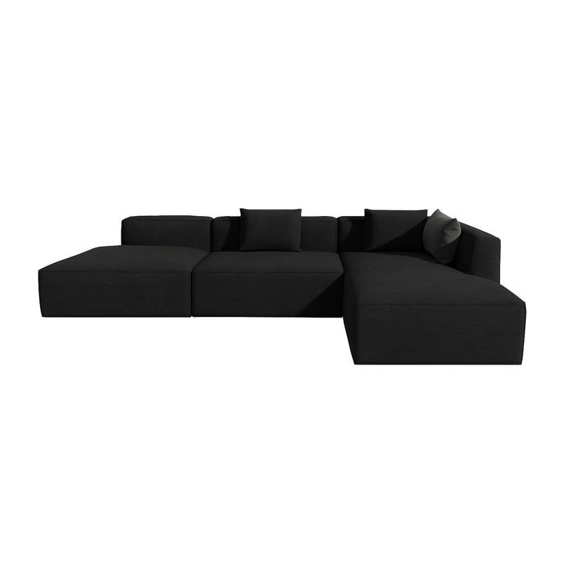 GENERICO - Sofá en L Derecho Pichi Tela Antifluidos 230x80x80 Gris 3 Puestos