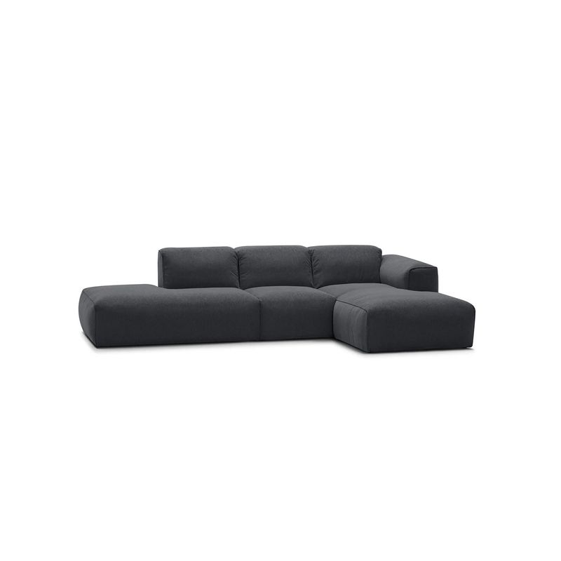 GENERICO - Sofá en L Derecho Prince Tela Antifluidos 290x75x70 Gris 4 Puestos