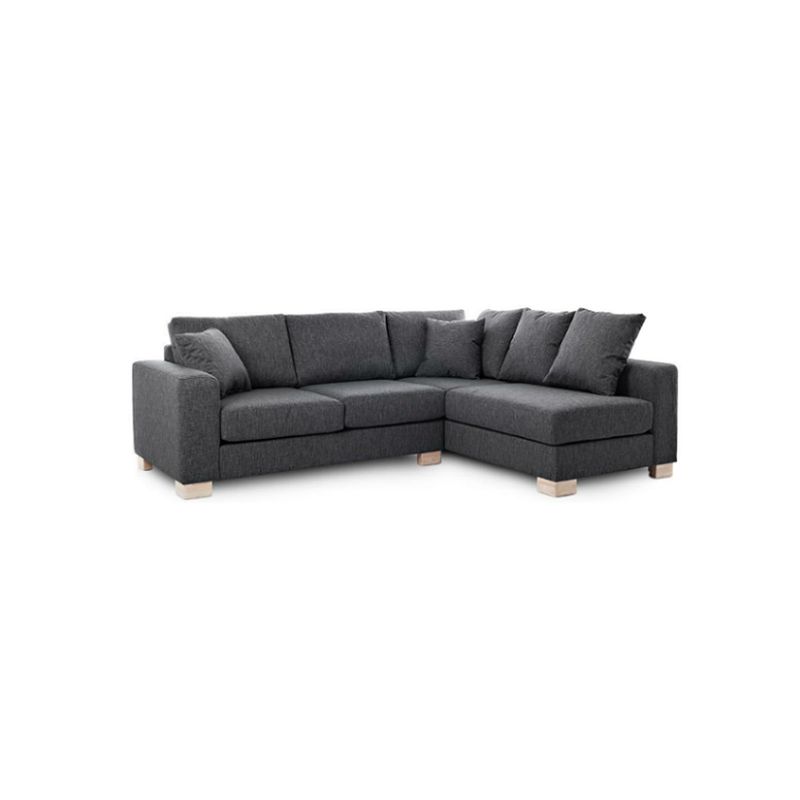 GENERICO - Sofá en L Derecho Take Tela Antifluidos 240x80x90 Gris 4 Puestos