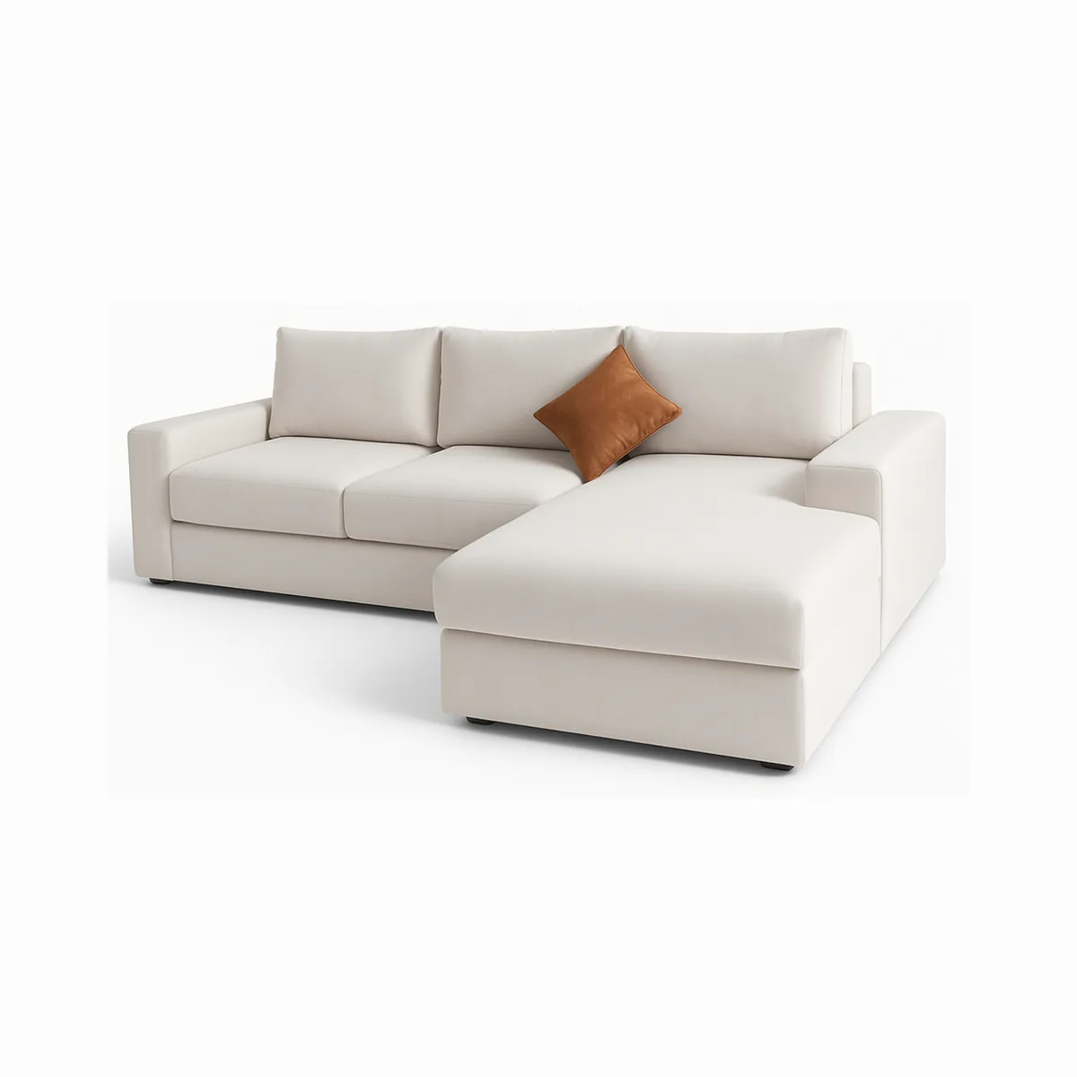 GENERICO - Sofá en L Derecho Zion Beige Moderno Elegante Tela antifluidos 250x85x80 Beige