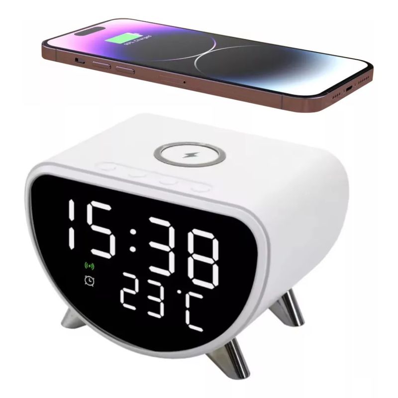 GENERICO - Despertador Led Con Cargador Inalámbrico Y Pantalla Digital