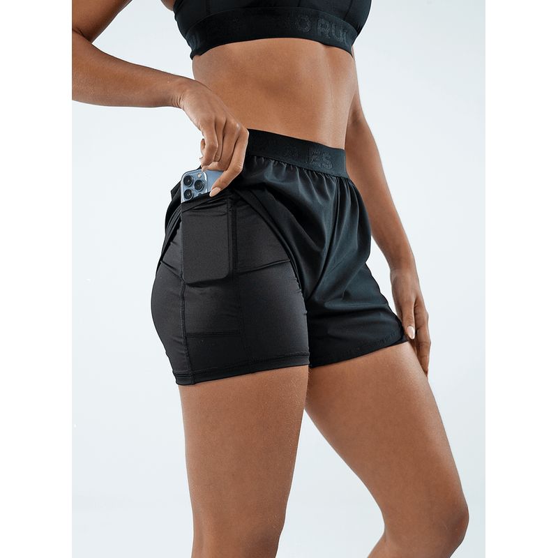 NO RULES - SHORT DEPORTIVO RUNNING CON ELASTICO NEGRO.