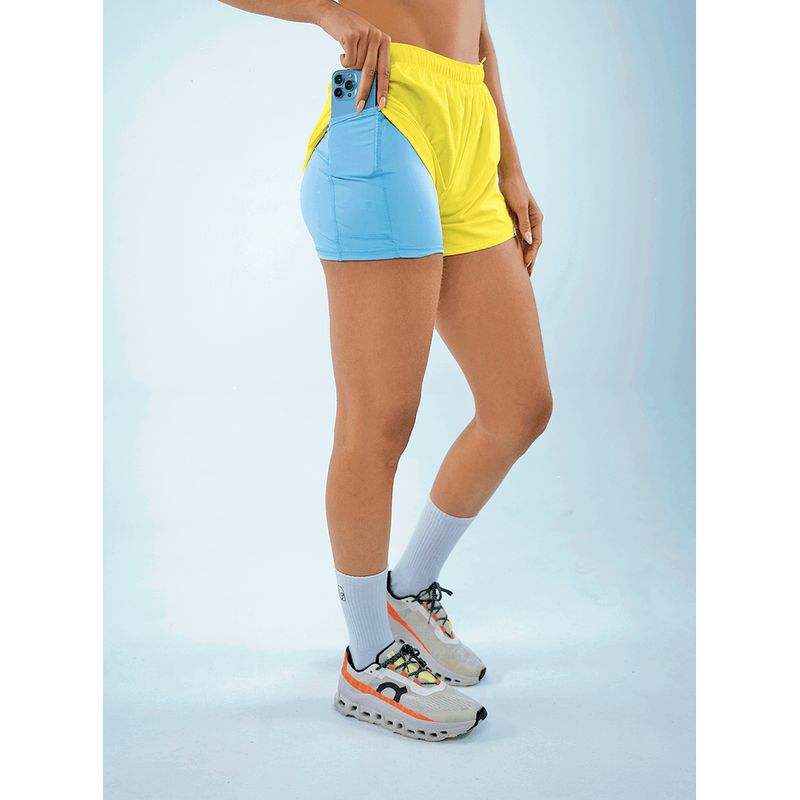 NO RULES - SHORT DEPORTIVO RUNNING AMARILLO.