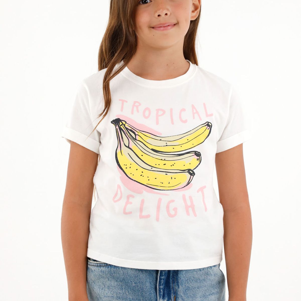 TENNIS - Camiseta crudo cuello redondo estampada para niña