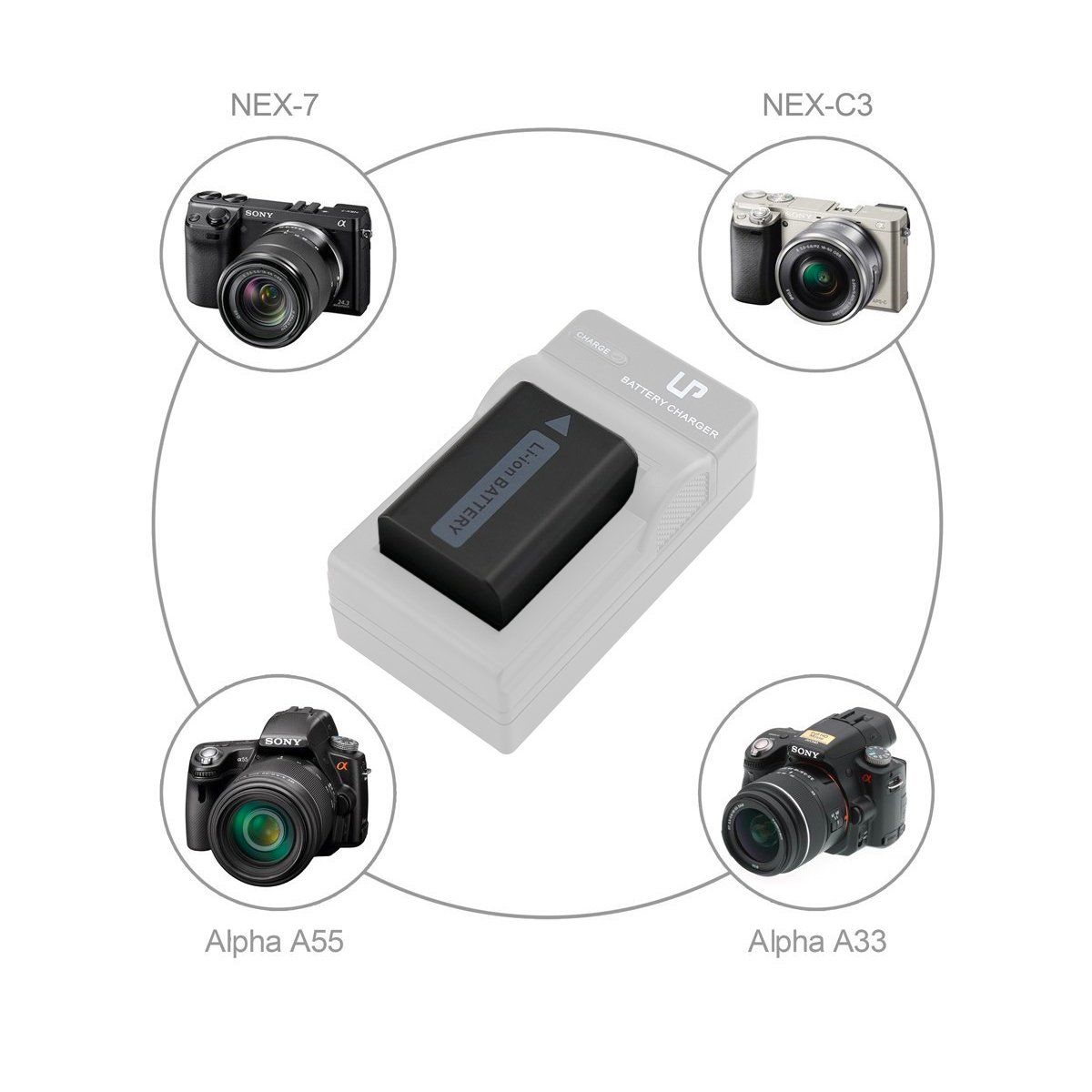 GENERICO - Batería np-fw50 para sony a6000 a6500 a6300 a7 a7r a7r2 a55 a500