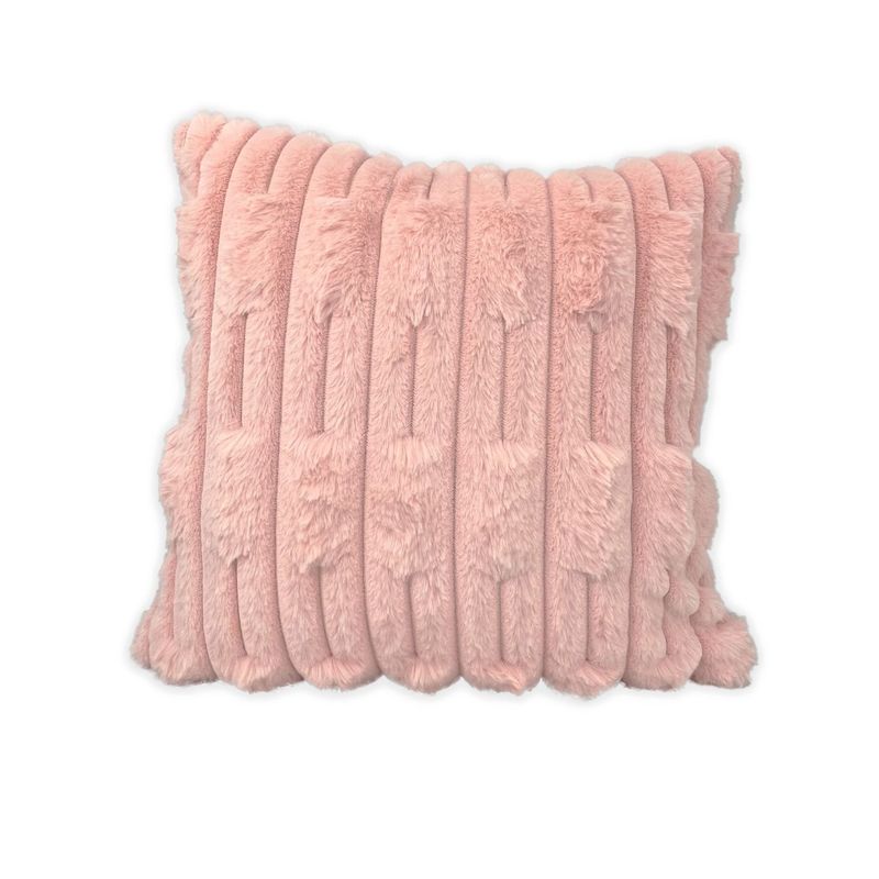 DIMATEX LEON - Cojín Felpa Suave Decorativo Sala Colores 42x42cm Refgos Rosa Gos