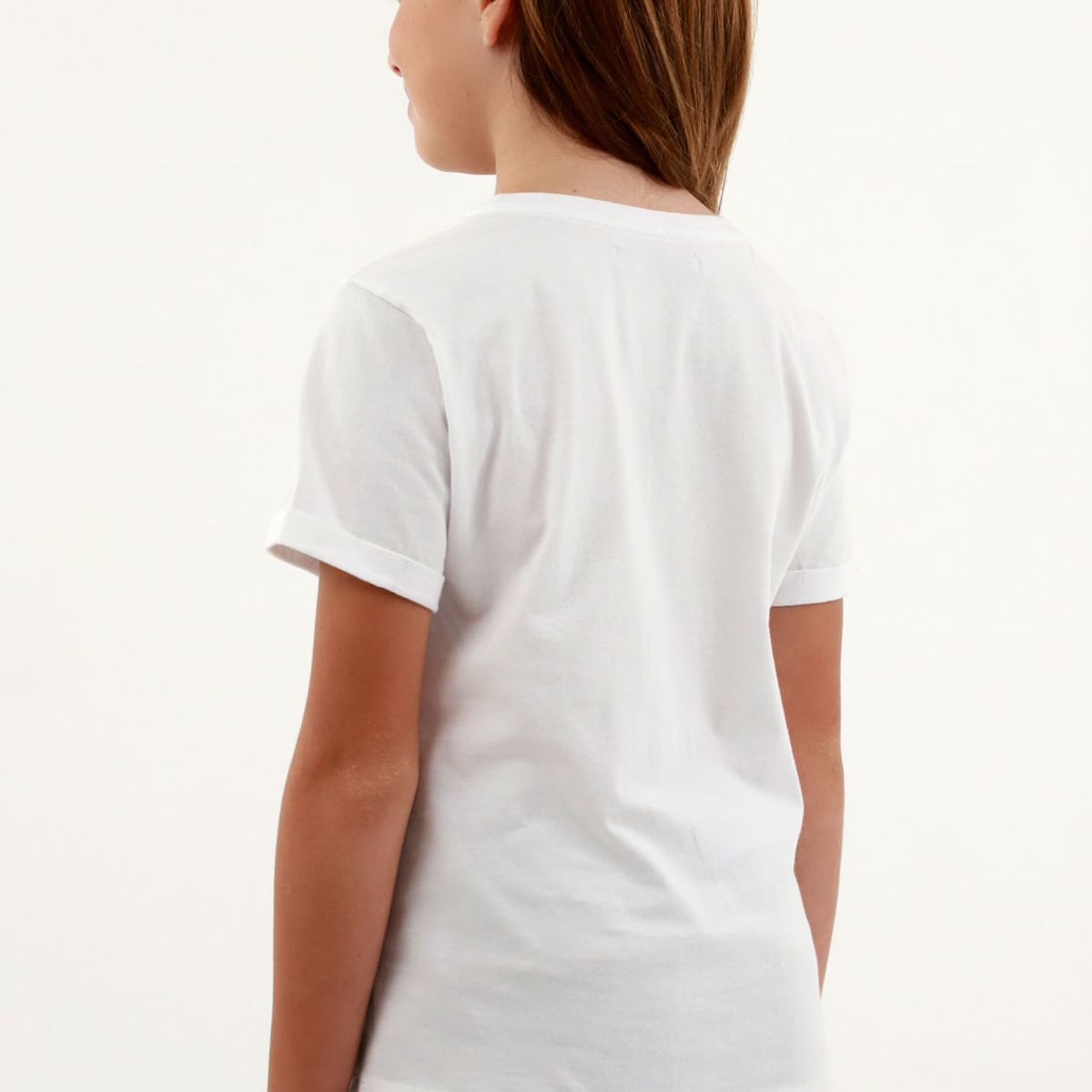 TENNIS - Camiseta básica blanca estampada para niña