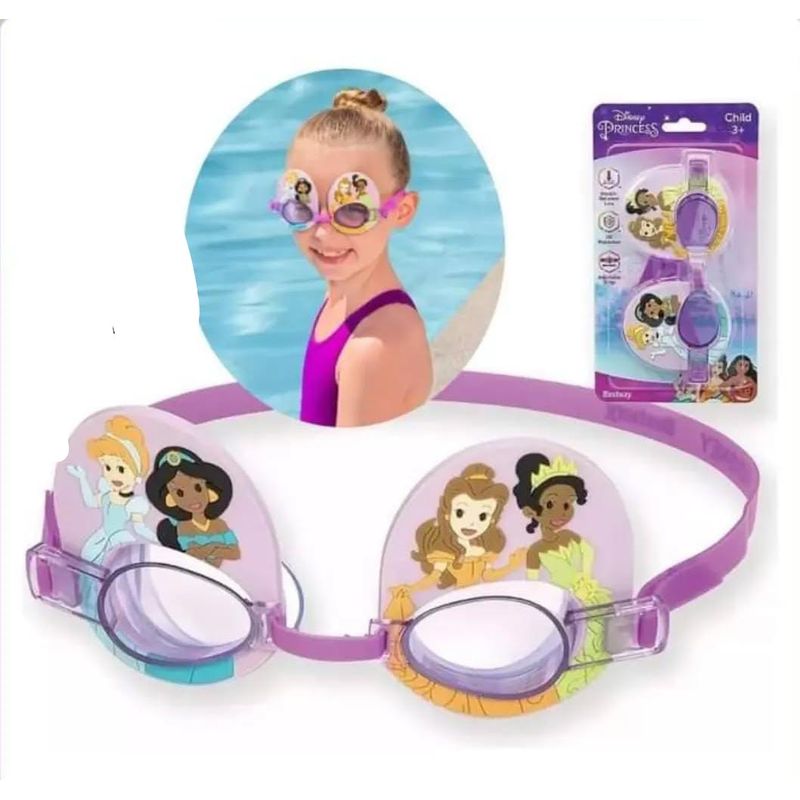 BESTWAY - Goggles Infantiles Para Natacion 3 Años Princesas Disney Color Lila
