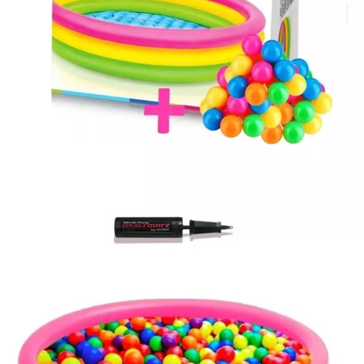 INTEX - Piscina Inflable 147cm X 33cm + 100 Pelotas + Inflador