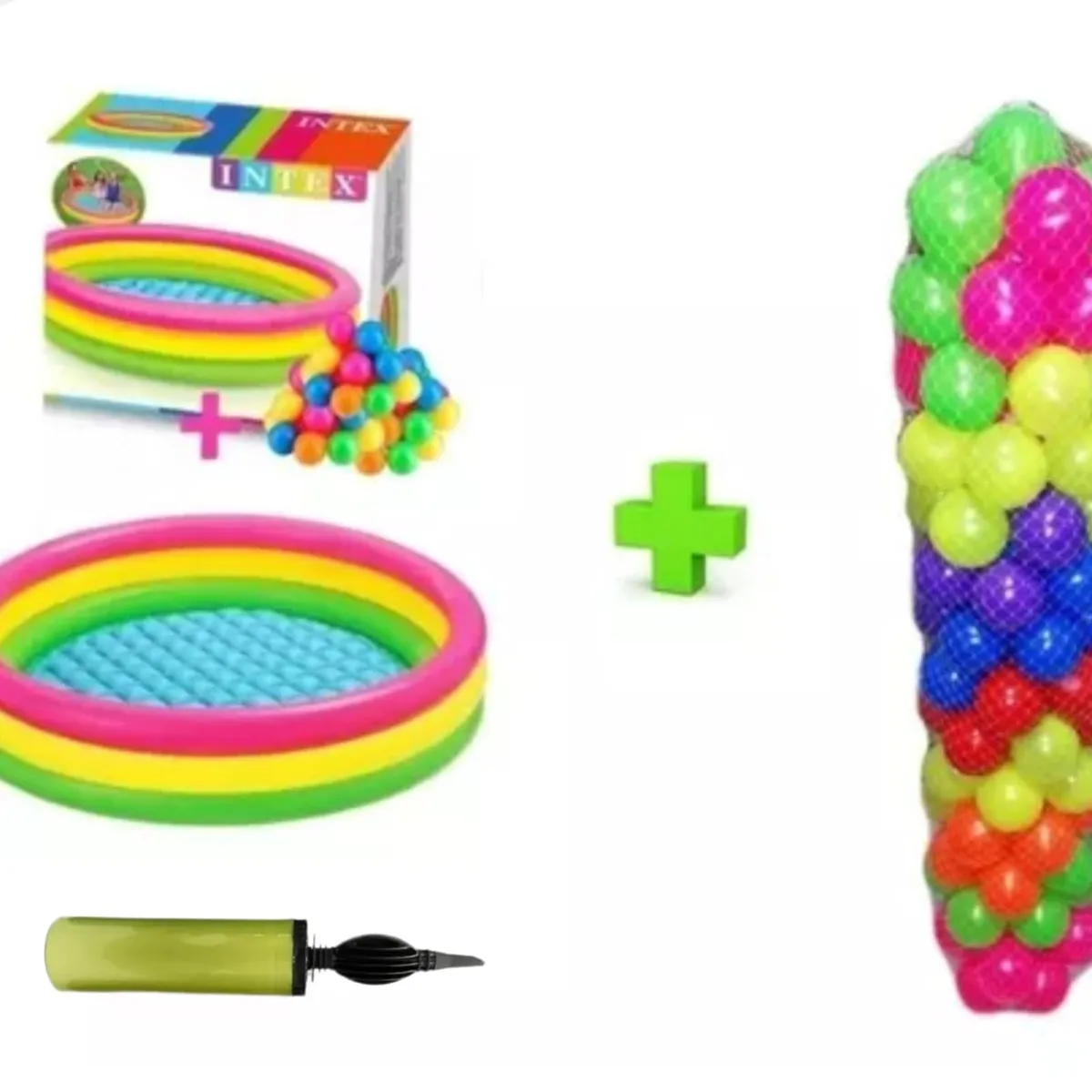 INTEX - Piscina Inflable 147cm X 33cm + 300 Pelotas + Inflador