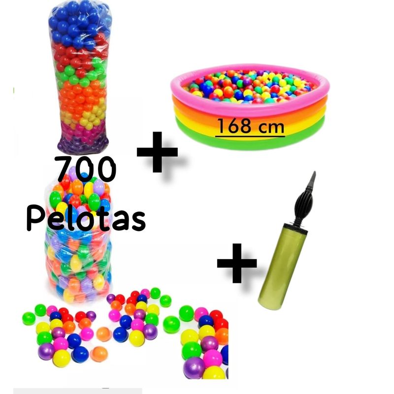INTEX - Piscina Inflable 168cm X 46cm + 700 Pelotas + Inflador