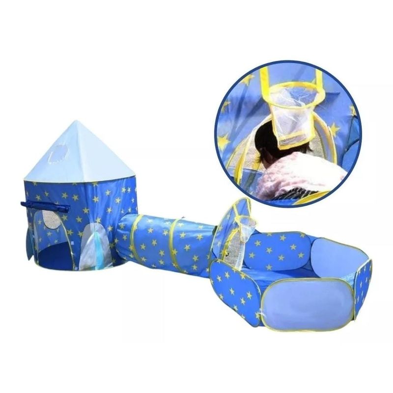 GENERICO - CARPA TUNEL PISCINA 3 EN 1 AZUL