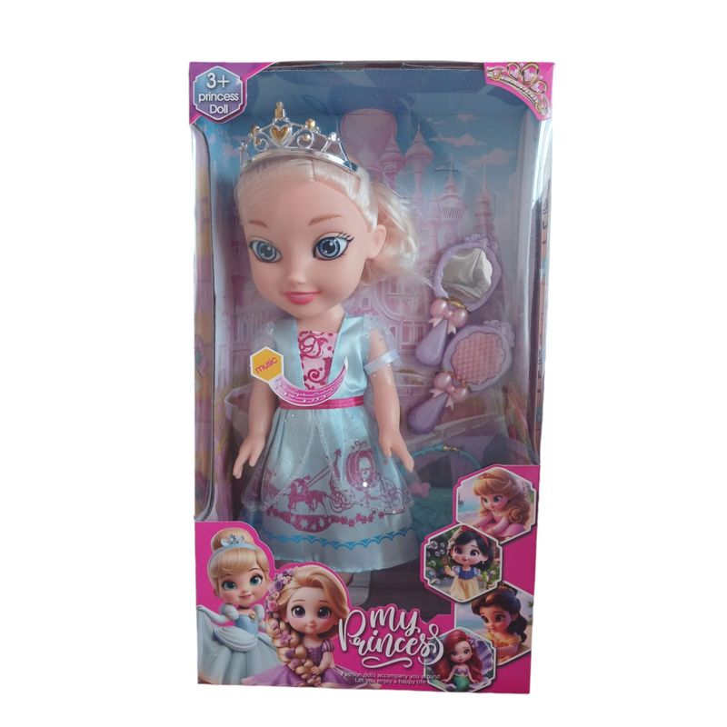 GENERICO - Muñeca My Princess Con Sonido Vestido Azul 33cm