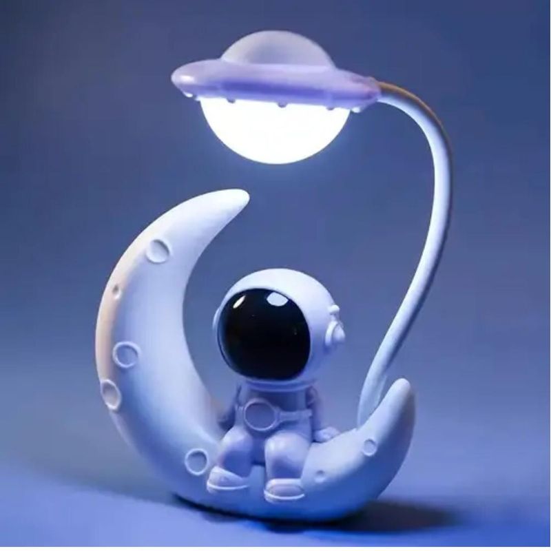 GENERICO - LAMPARA RECARGABLE MEDIA LUNA ASTRONAUTA ACOSTADO
