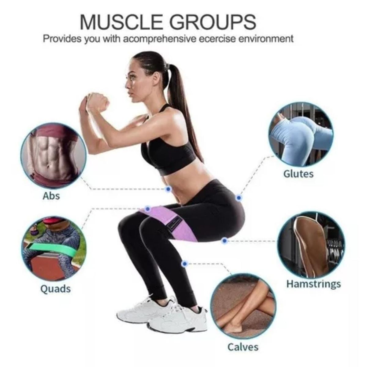 GENERICO - Banda Elástica Fitness Set Por 3 - Resistencia