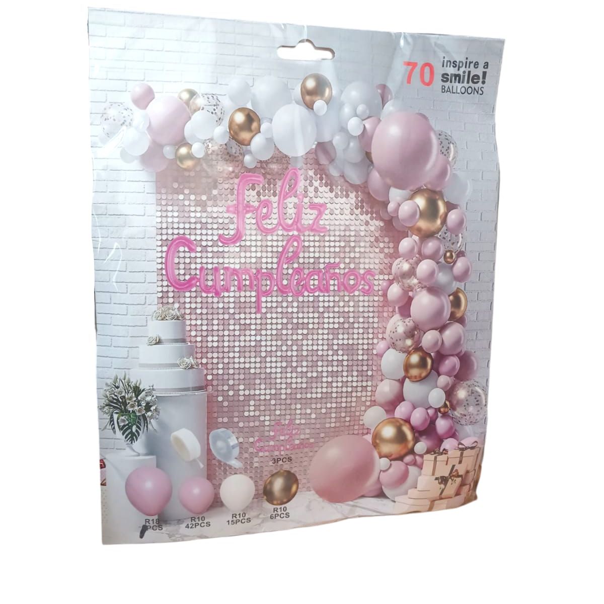 GENERICO - Arco Decorativo Rosa De 70pcs Para Cumpleaños