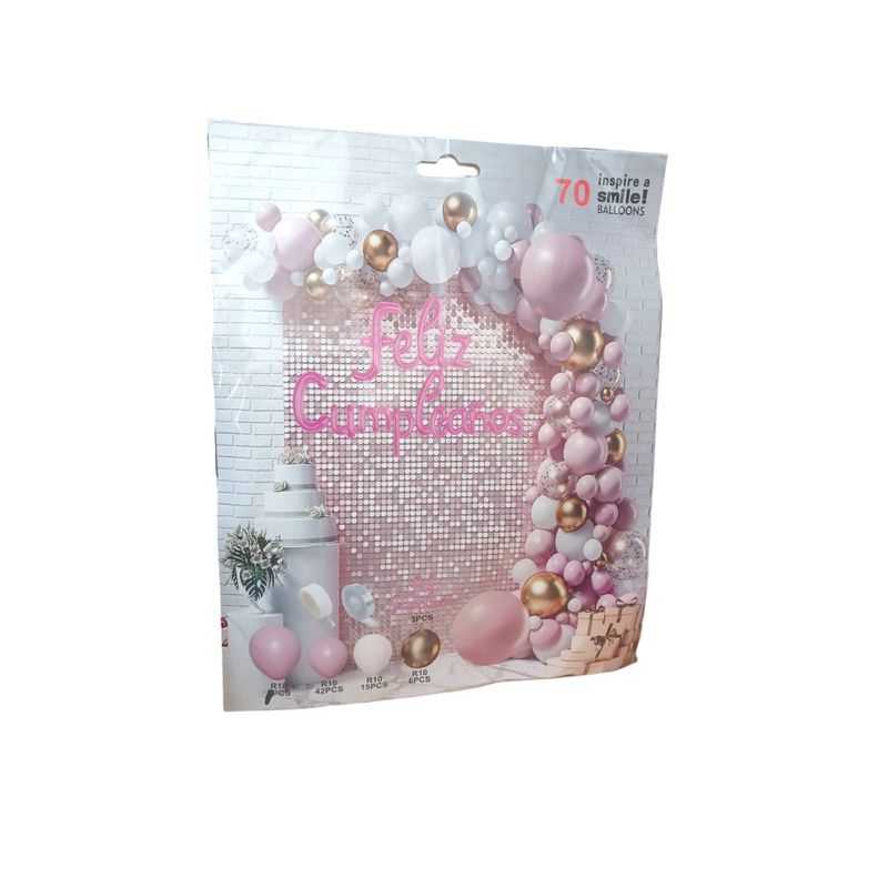 GENERICO - Arco Decorativo Rosa De 70pcs Para Cumpleaños