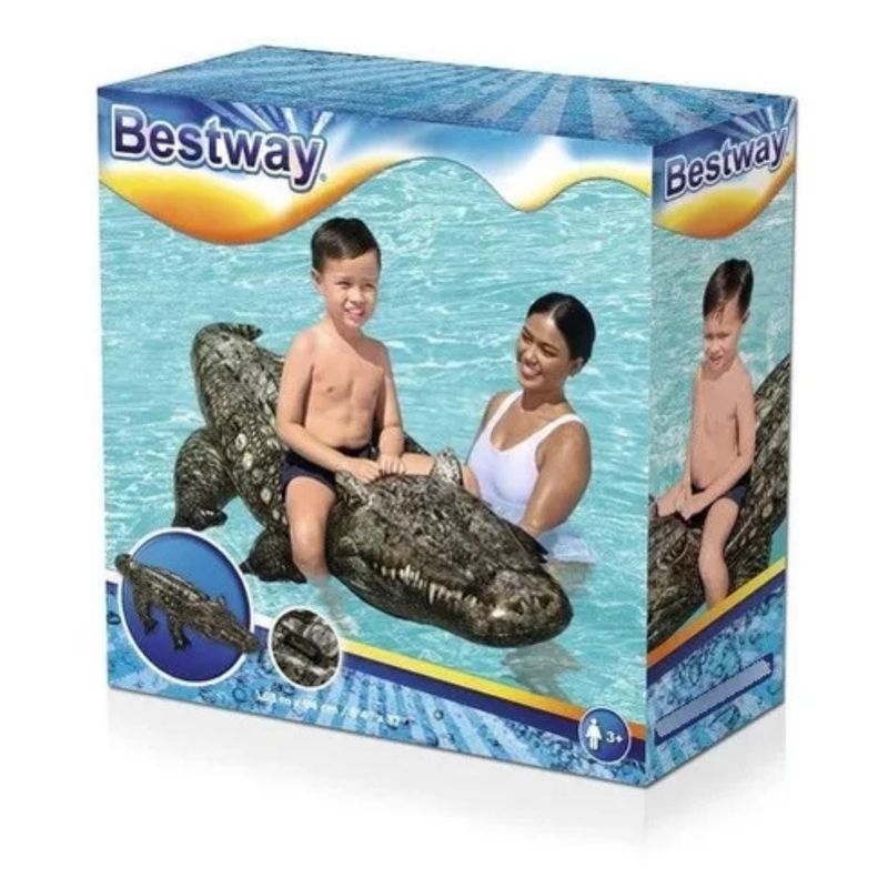 BESTWAY - Inflable Flotador Cocodrilo Real  1.93m X 94cm Bestway