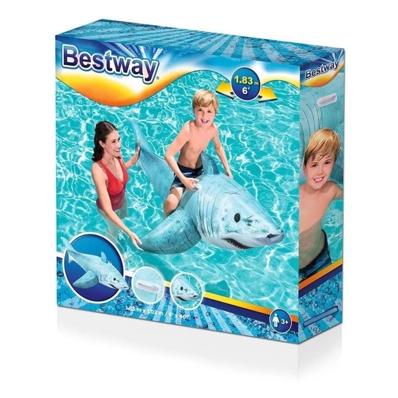 BESTWAY - Tiburón Flotador Inflable Bestway 183cmx102cm