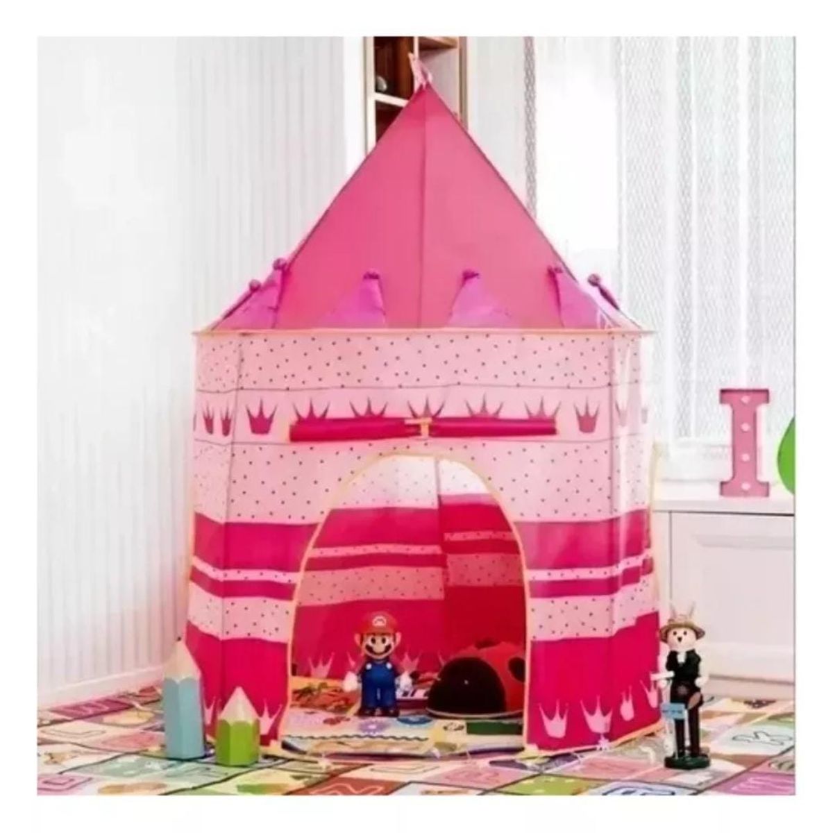 GENERICO - CARPA CASTILLO COLOR ROSA ESTILO COHETE NIÑOS