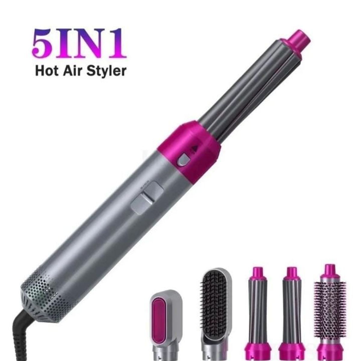 GENERICO - KIT CEPILLO DE AIRE CALIENTE  PARA  ALIZAR,SECAR EN 5 EN 1