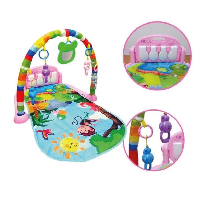GENERICO - Gimnasio Piano rosado Con Accesorios Para Bebes 75cm