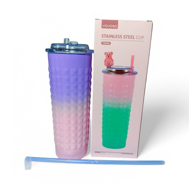 YOYOSO - TERMO INSULADO BLANCO VERDE CON PITILLO - 750ML
