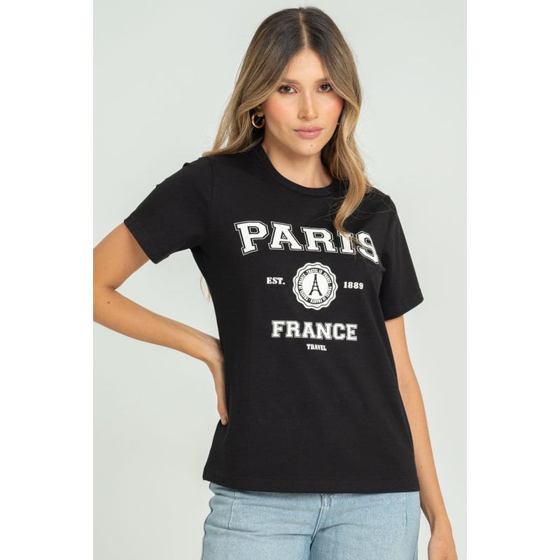 RAGGED - Camiseta paris Negro Ragged