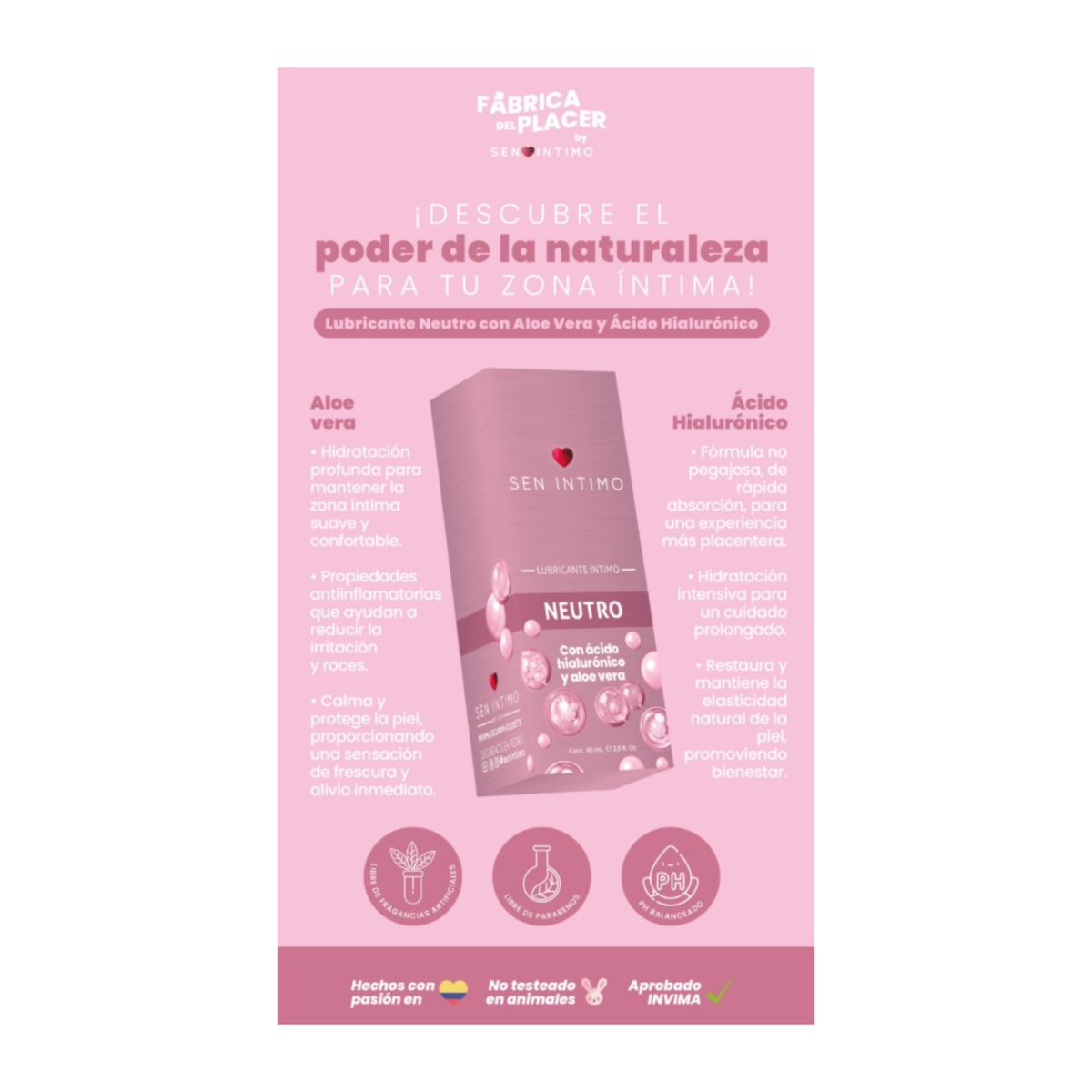 SEN INTIMO - Lubricante Intimo Neutro con Ácido Hialurónico y Aloé Sen Intimo