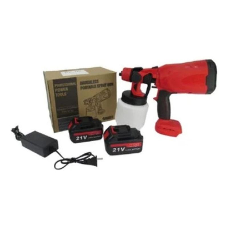 GENERICO - Pulverizadora Pintura Recargable Inalámbrica +2 Baterías