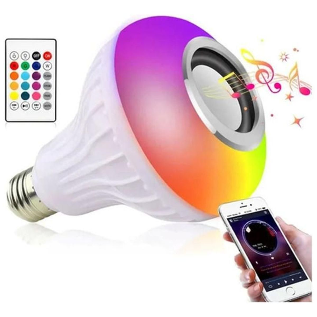 GENERICO - Bombillo Parlante Rgb Musica Bluetooh Control Hogar